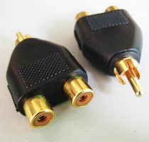Gold plated lotus three-way head Lotus RCA Audio conversion head Lotus AV Audio Lotus 10% II conversion head
