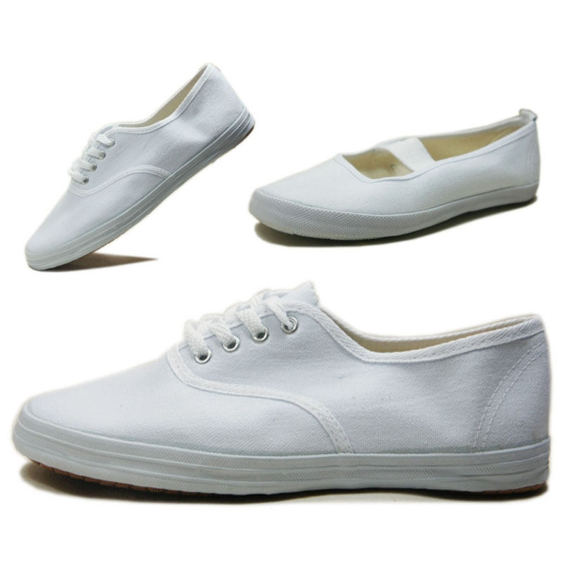 Qingdao Double Star Octater Men And Women Running Canvas One Foot Pedal Gymnastics Shoes Square Dance White Tennis Laces Work Non-slip 