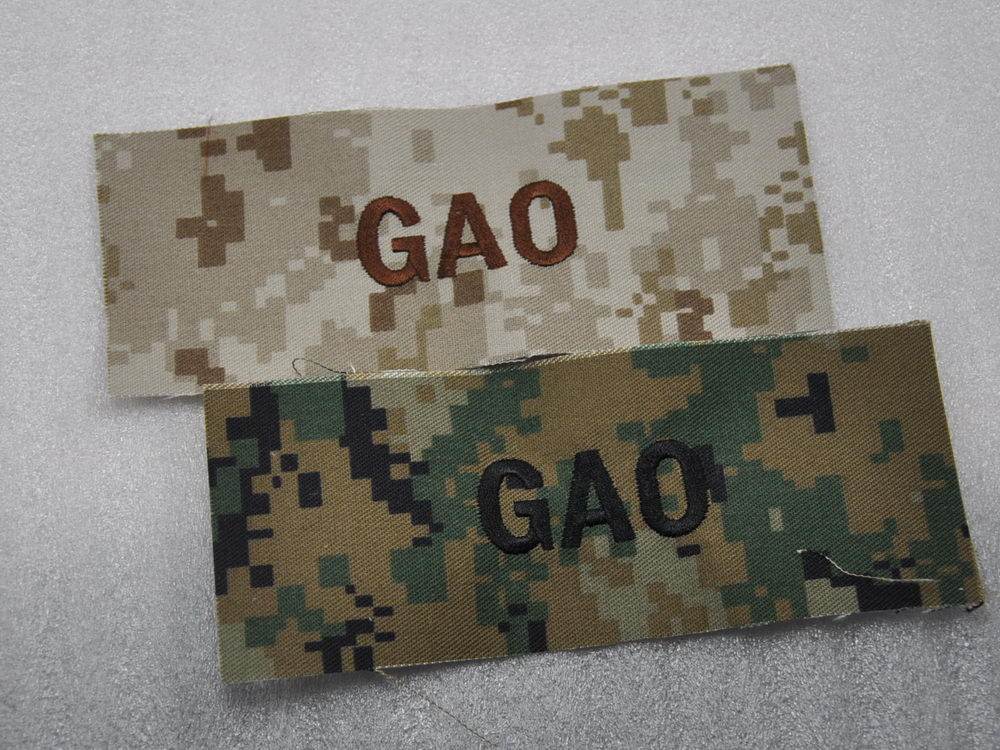 U.S. Marine Corps Marines USMC MCCUU Name Bar GAO Digital Desert Digital Jungle