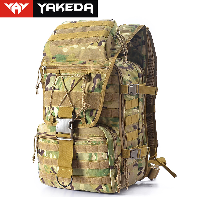 Yakeda outdoor backpack Men's and women's casual shoulder travel bag Camouflage military backpack Computer bag Waterproof mountaineering bag 45L
