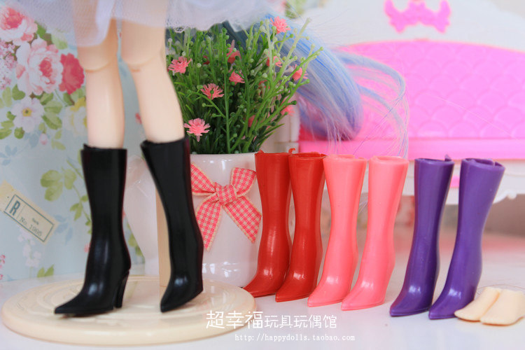 Promotion Tangguo doll shoes Blythe small cloth high heel open high boots 2 black pink purple red