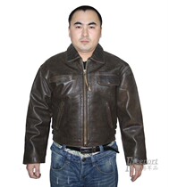 RBC Turned Collar Leather Jacket Ancient Rock Imitation Old Cow Leather Jacket Locomotive Leather Jacket