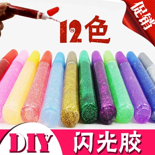 DIY Flash Glue Gold и серебряный зеленый лук белый цвет цвет украшения наброшены на график
