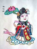 National intangible cultural heritage collection gift National gift boutique Wuqiang woodblock New Year pictures Eight Immortals He Xiangu