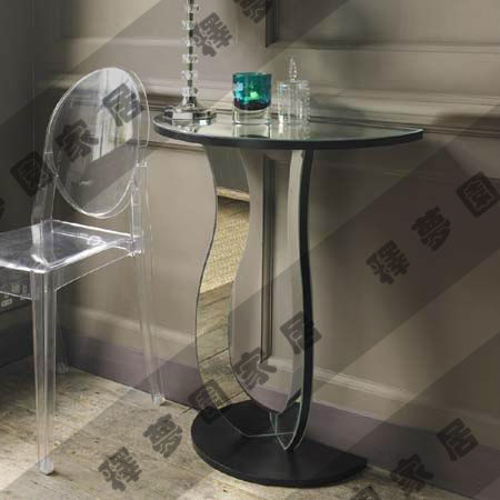 Export boutique Postmodern minimalist glass coffee table European mirror furniture Entrance table Lamp table 0107