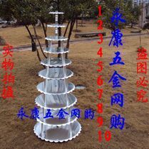 Baking tools 10 layers four-pillar aluminum alloy birthday multi-layer cake shelf ten layers 4-pillar bracket wedding wedding wedding wedding
