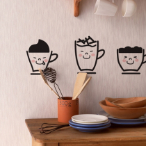 Crown Pattern Living Room Stickers Wall Stickers Wall Decoration Lovely Cup