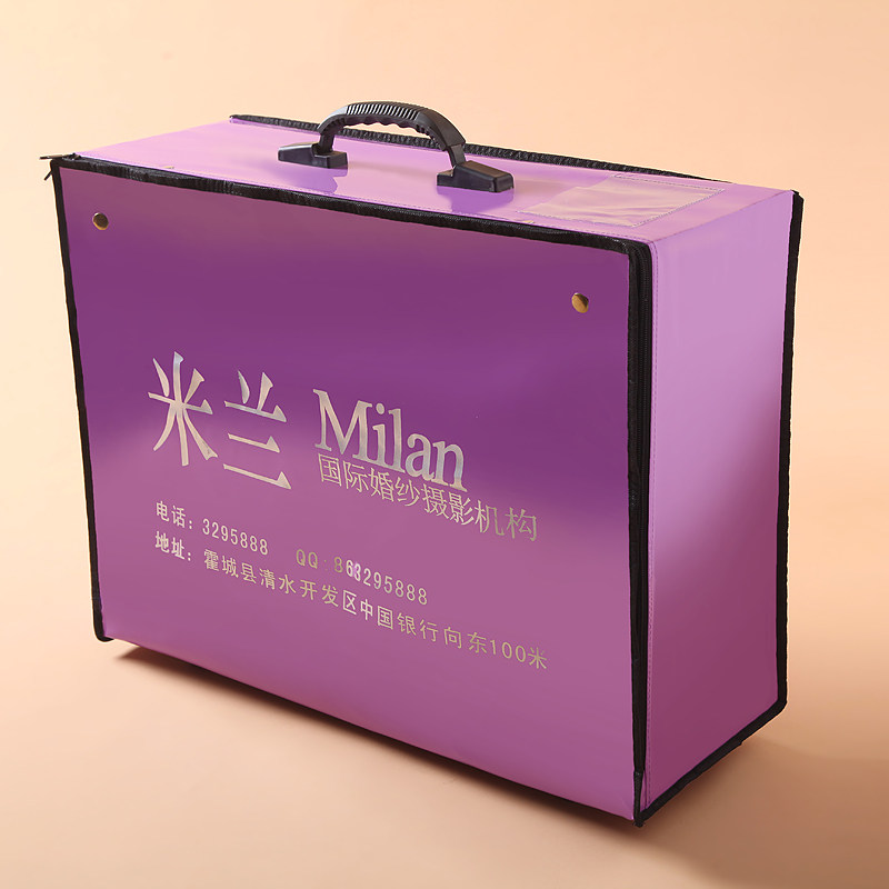 Pearlescent imitation leather wedding dress box box dustproof large trailing box custom logo suitcase
