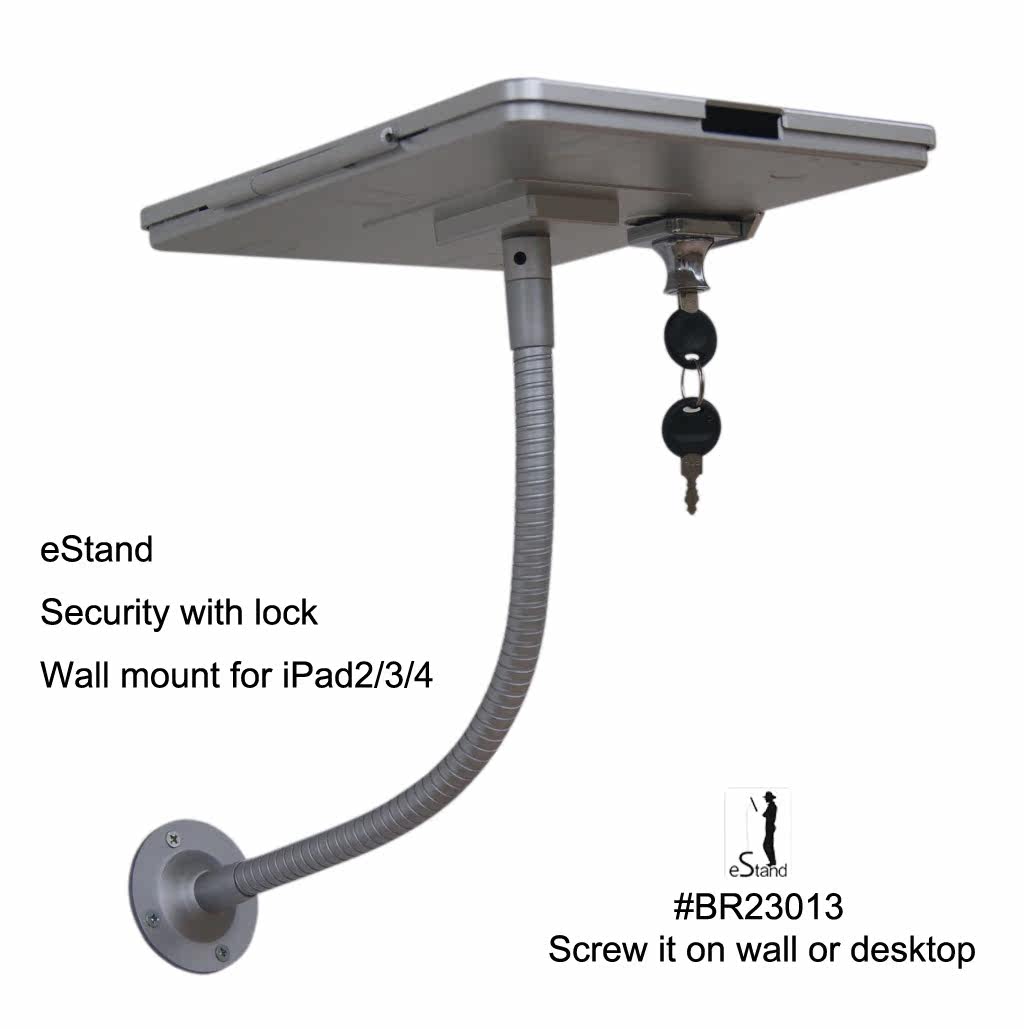 Wall Mounted Tablet Rack for Commercial Display Advertising with Locking Pad