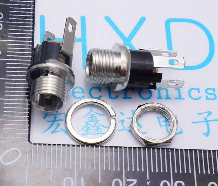 DC-025M DC power socket DC025 5 5mm-2 1 socket DC socket with nut gasket
