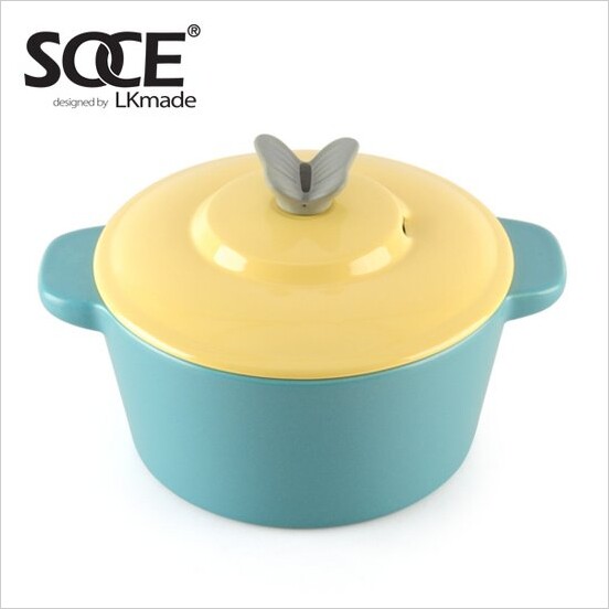 Korean original imported cooking pot with colourful multifunction ceramic stone pan sand pan 20cm