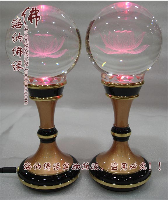 Supplies for lamps and folder lamp LED candle copper lamp 10 inch double color lotus crystal pure copper wave lamp