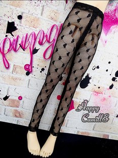 BJD SD dolls 4 points 3 points Pants Black Heart-shaped Mesh Yarn Close-up Pants Big Woman 1 31 4