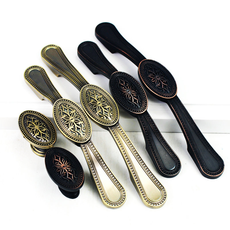 Madeborough Ivory White European Red Black Turquoise Bronze Pull Antique Copper Pull Overall Cabinet Wardrobe Drawer Handle