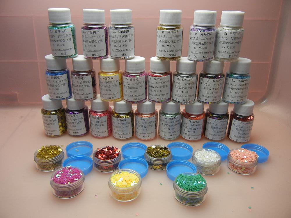 异形彩片闪片金葱粉五角星亮爱心闪光粉月亮片空星片水晶胶辅料