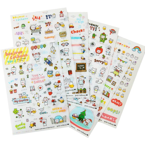 Jimmy Rabbit Corea Stationery Симпатичная свинья свиньи сезон 2 мультипликационные дневнические дневники 6 листов