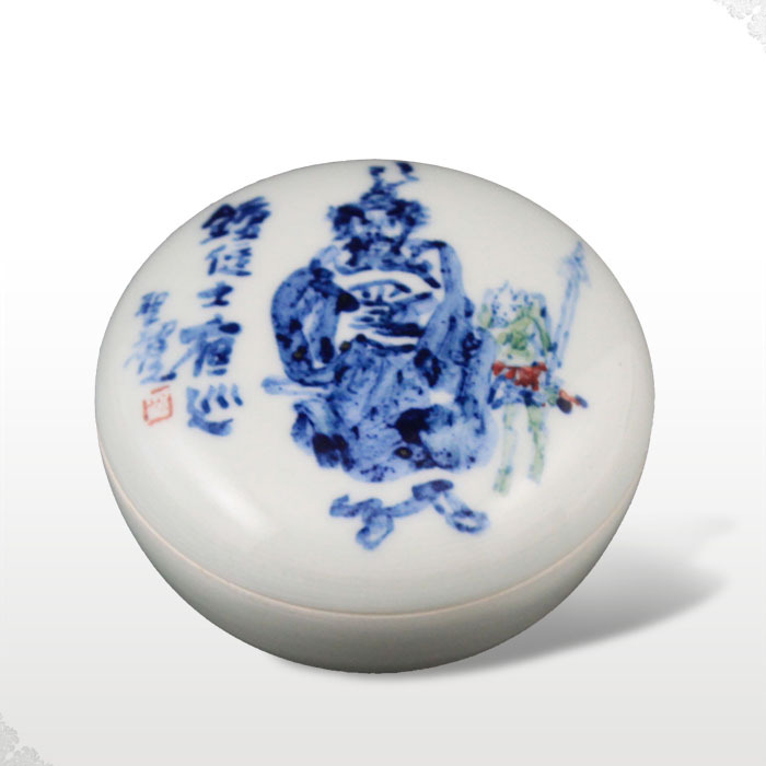 Offered home - cooked in jingdezhen porcelain stationery inkpad box of famous blue and white porcelain furnishing articles Tang Shengyao hand draw freehand brushwork in traditional Chinese gifts