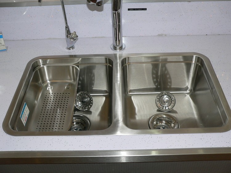AAAJA SUS304 stainless steel small double sink thickening and large sink with large wash basin drawing thicker 1 2mm