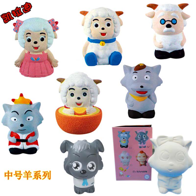 DIY children play ceramic cartoon beauty Sheep sheep piggy bank Plaster painting white mold coloring Ceramic doll coloring