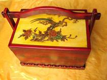 Boutique large antique food box Retro rectangular basket Nostalgic retro style food box classical basket mooncake gift box