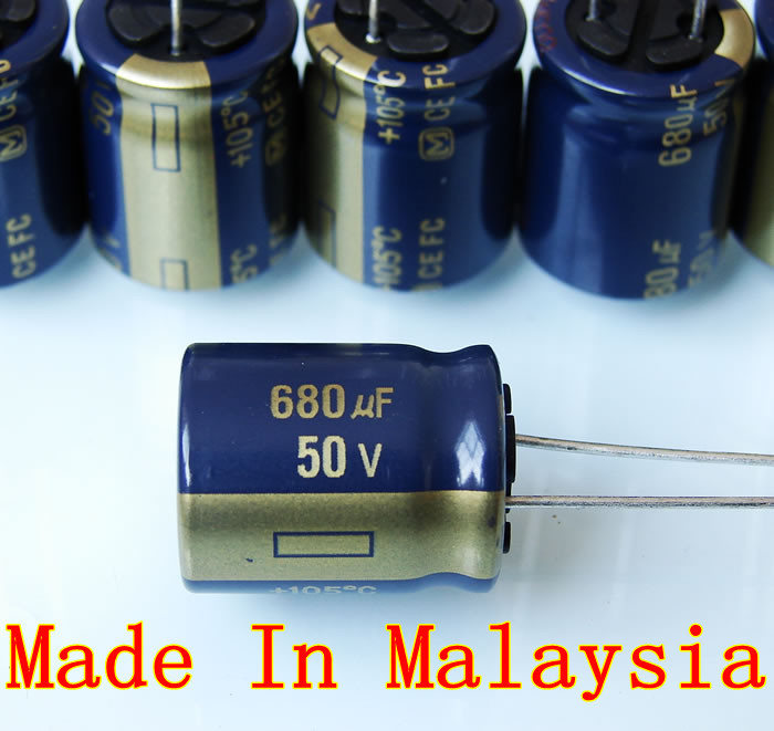 Import Malaysia Panasonic FC 680uF 50V electrolytic capacitor Panasonic 16 × 20