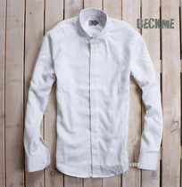 Self-built shirt pure handmade international fashion collar shirt number incomplete minimalist element