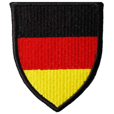 German shield-shaped arm stamp cloth applique with embroidered label cloth label bookbinding for a magic sticker