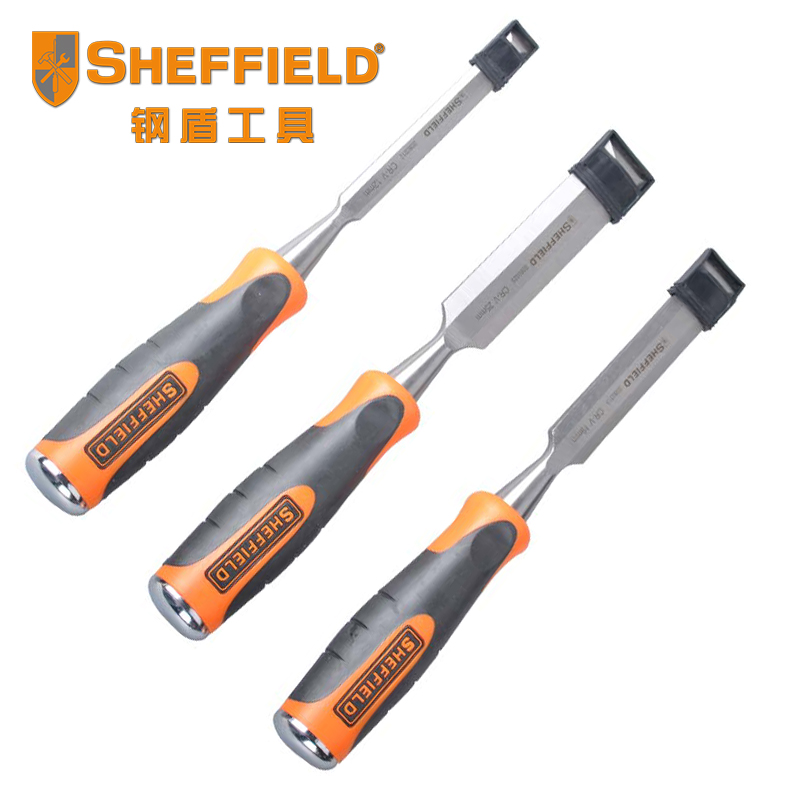 Steel shield tool 3-piece set of woodworking chisel set vanadium steel CRV overall flat shovel can knock woodworking chisel