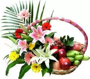 Flowers Shanghai fruit hypermarket fruit basket with flowers to distribute visiting fruit basket hospital patient fruit basket