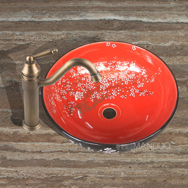 Hand washing washbasin Art basin Fashion personality bathroom sanitary ware Classic exquisite ceramic bathroom washbasin