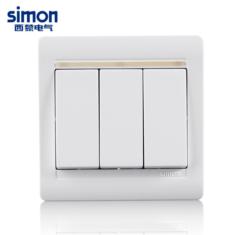 Simon Switch Socket Simon Switch 55 Series Three - open Monopoly Switch Panel with Fluorescence N51031 B