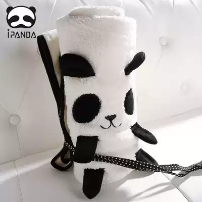 iPanda Ai Panda cute Panda air conditioning blanket Nap hug blanket Shawl cartoon folding coral velvet blanket