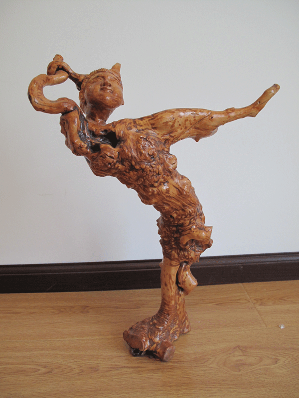 Guizhou Plateau Root Carving Wood Carving Carving Home Jewelry Craft Gifts Ornament Character Ornament - Female Dance Neon Dress 45cm