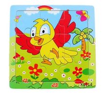 Qiao Linglong childrens wooden toy animal puzzle childrens puzzle growth partner 9-piece bird puzzle XQ114