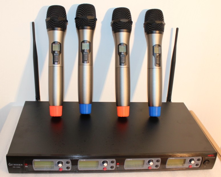 One drag four wireless handheld microphone KTV bag room Karaoke box Karaoke a tug 4 performance Ask to the microphone-Taobao