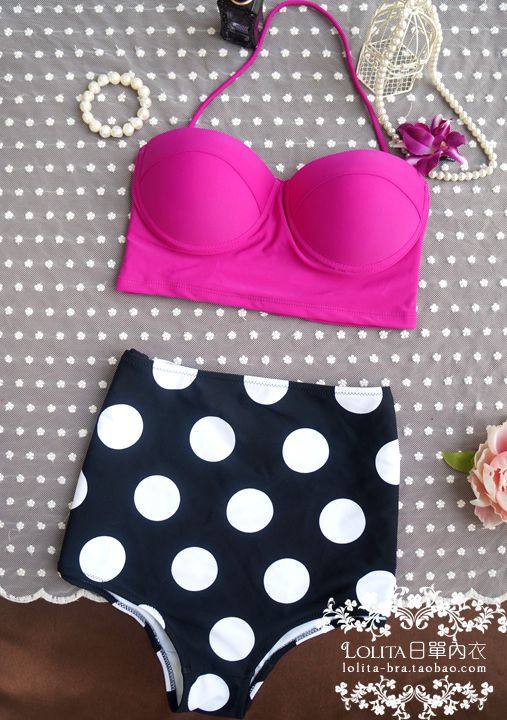 Bikini female fat mm steel button gathered large cup of large chest high-bra covered, thin European and American bikini swimsuit
