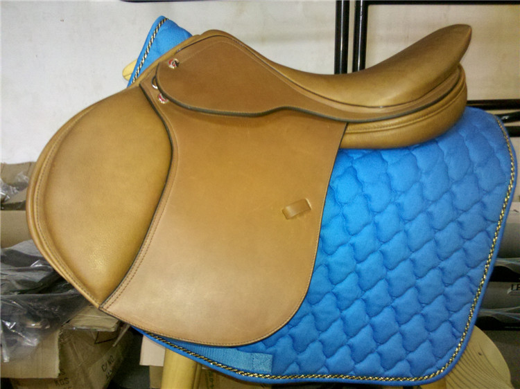 Professional leather obstacle saddle pure cowhide obstacle course special saddle full set of riding saddle equipment