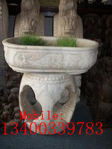 Stone fish tank stone carving fish tank bonsai flowing water swinging pieces Qingshi stone trough waterscape stone basin sink 05