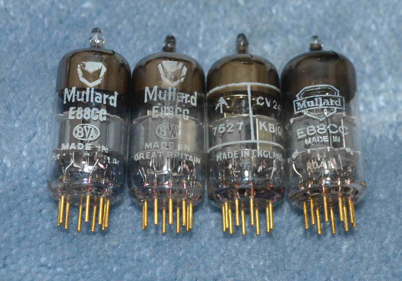 英國大盾Mullard E88CC 6922 真空管鍍金腳十字頂/圓碟環