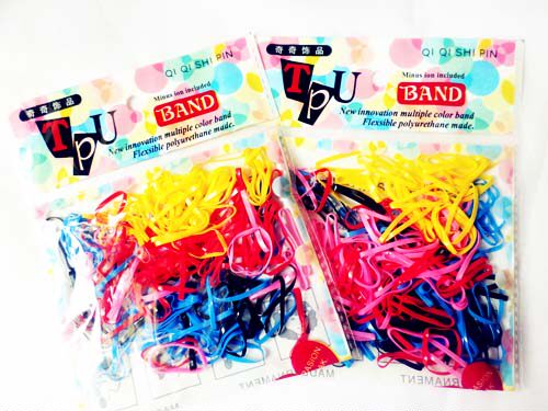 Korea bag colored strip bag hair ring hair ring candy candy lump lump band peel
