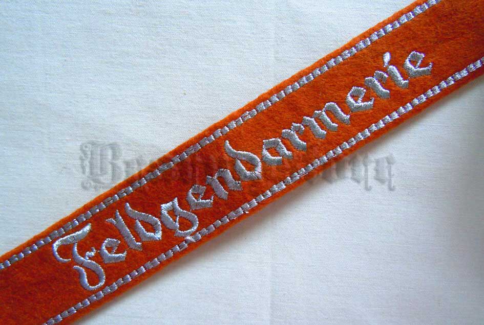 German military police embroidered armband German military police Prussian orange embroidered armband