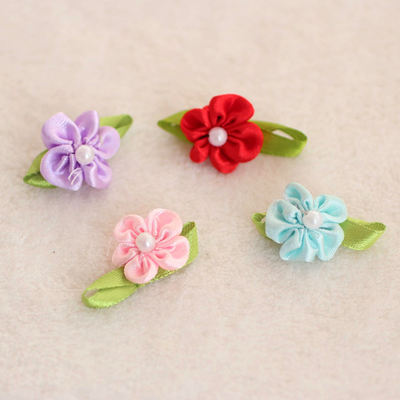 Small ribbon flowers, DIY handmade flowers, handmade decorative flowers, patchwork roses, 1.2 yuan for two