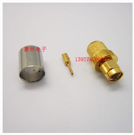 SMA-J-5 high-quality high-frequency SMA male 50-5 feeder crimp type all-copper gold-plated SMA