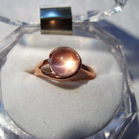 Natural crystal rose gold ring