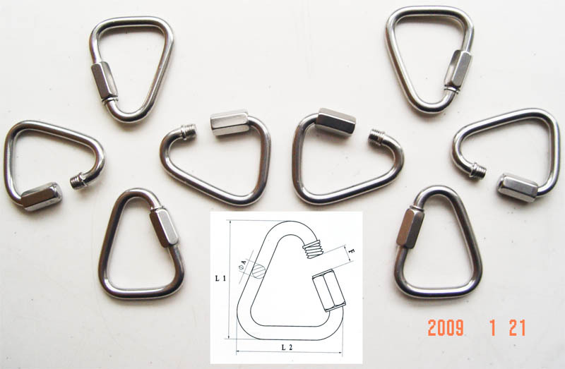 Delta Link Stainless Steel Swivel Triangular Ring
