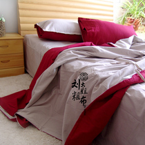  (Sister Liu coarse cloth)Romantic and noble wine red milk white AB version of the old coarse cloth four-piece set recommended by the owner