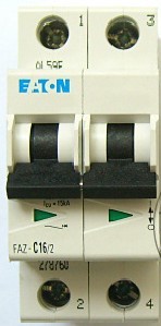 Original Eaton Muller small circuit breaker FAZ 16A 2P C 15kA FAZ-C16 2