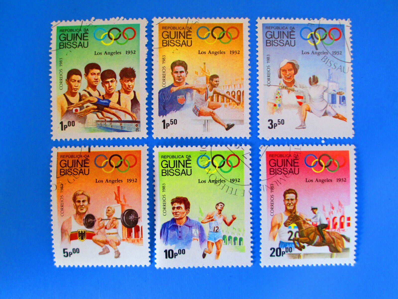 Foreign stamps Guinea-Bissau 1983 Olympic Games cover 6 different full RMB18