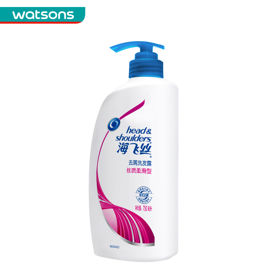 【屈臣氏】海飞丝丝质柔滑去屑止痒洗发露750ml 控油 男女通用