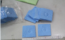 Thickened sponge blue Yellow lead-free iron sea cotton sheet iron head thick sea cotton pad wipe tin sponge absorbent sponge